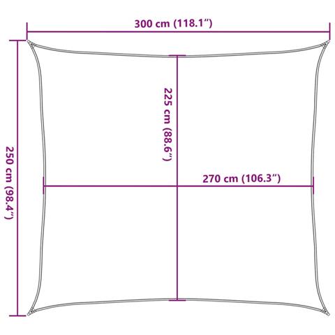 Vela Parasole 160 G /m Rettangolare Grigio Chiaro 2,5x3 M Hdpe - Foto 2