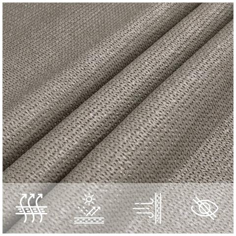 Vela Parasole 160 G /m Rettangolare Grigio Chiaro 2,5x3 M Hdpe - Foto 10