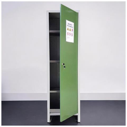 Armadio In Metallo Per Deposito Fitofarmaci Alto 1 Anta Cm 179.5x50x40 L500 - Foto 2