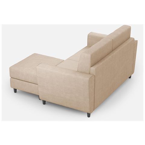 Divano Yasel 2 Posti (due Sedute Da 60cm) + Pouf Misure Esterne L. 152 P. 155 Colore Beige - Foto 5