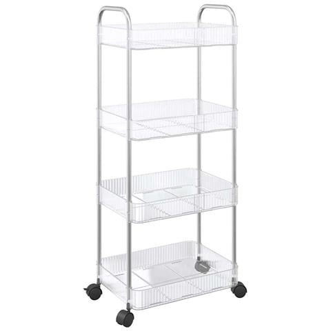 Carrello Portaoggetti A 4 Livelli 37x28x95 Cm In Acrilico - Foto 2