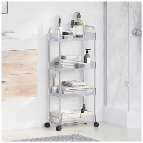 Carrello Portaoggetti A 4 Livelli 37x28x95 Cm In Acrilico - Foto 3