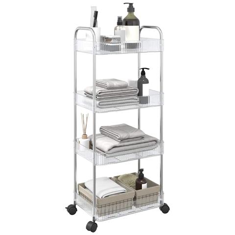 Carrello Portaoggetti A 4 Livelli 37x28x95 Cm In Acrilico - Foto 1