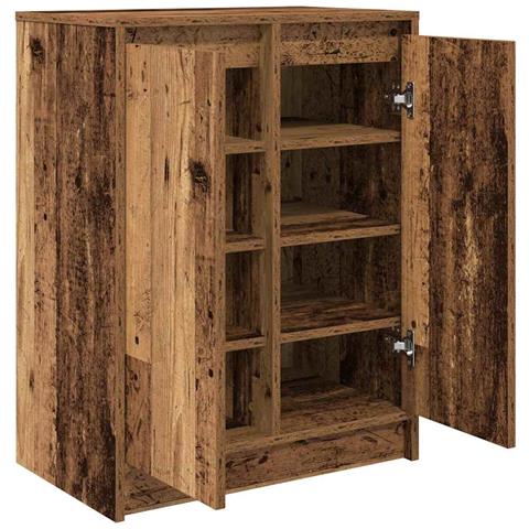 Scarpiera Legno Antico 57x34x76 cm in Legno Multistrato - Foto 2