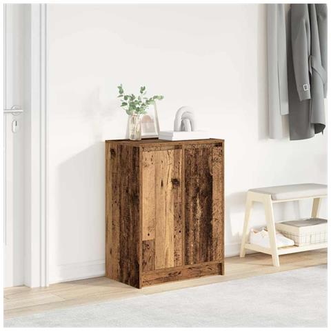 Scarpiera Legno Antico 57x34x76 cm in Legno Multistrato - Foto 1