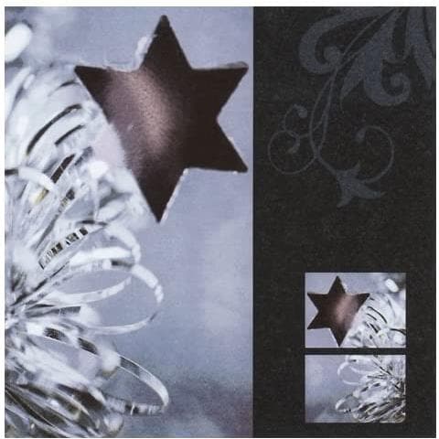 Rayher - 20 Pezzi - Confezione Da 20 Tovaglioli Per Decoupage 33x33cm - Colore Nero E Argento - Foto 1