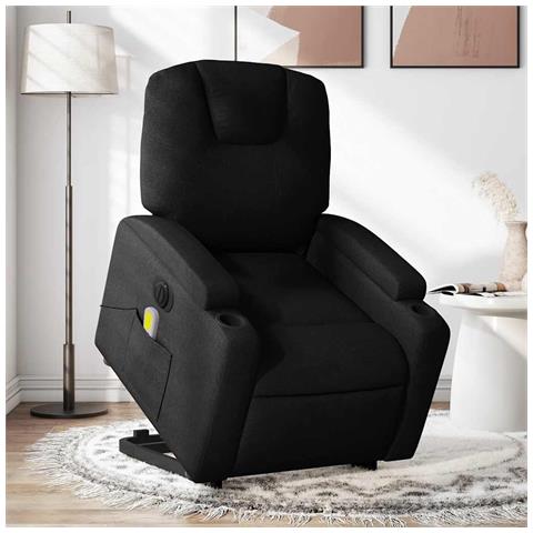 Poltrona Alzapersona Massaggiante Elettrica Nera In Tessuto - Foto 1