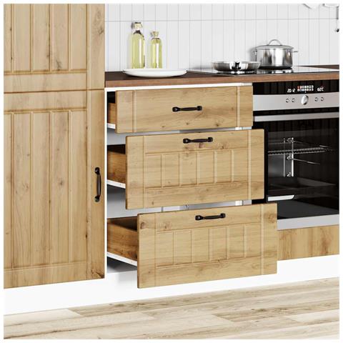 Base Da Cucina Lucca Rovere Artigianale In Legno Multistrato - Foto 3