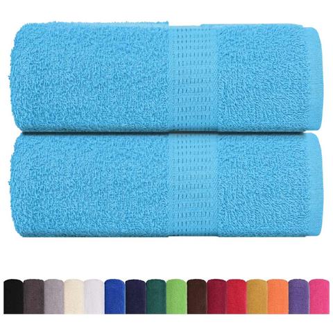 Asciugamani Ospiti 2 Pz Turchesi 30x50 Cm 360 G/m 100% Cotone - Foto 2