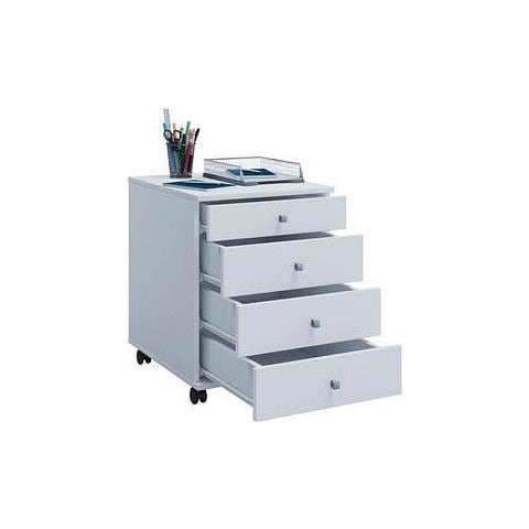 Cassettiera portaoggetti con ruote Contenitore per ufficio Ruote Cassetto con ruote Bianco - Foto 1