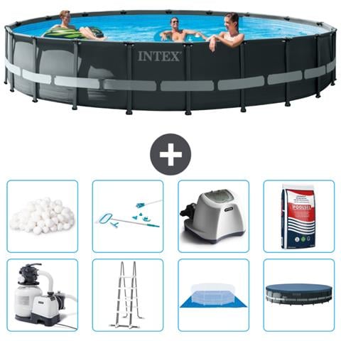 Piscina Fuori Terra - In Giro - 610x122 Cm - Grigio - Include Accessori Coordinati A2942 - Foto 1