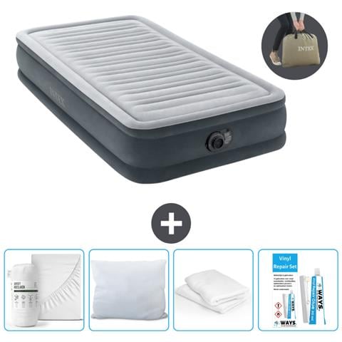 Set Materassino Gonfiabile - 191x99x33 Cm - Lichtgrijs - Include Accessori Coordinati Cb15 - Foto 1