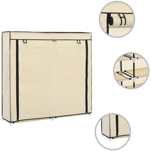 Lusso Casadino -  Scarpiera Coperta Crema 115x28x110 Cm In Tessuto - Foto 1