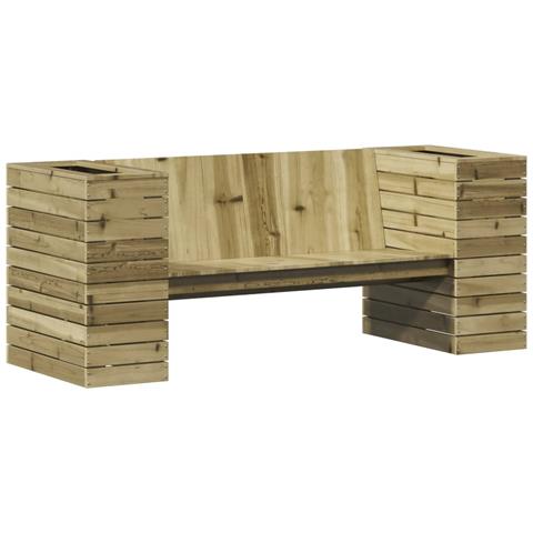Lusso Casadino -  Panca Con Fioriera 167,5x60x65 Cm In Legno Impregnato Di Pino - Foto 1