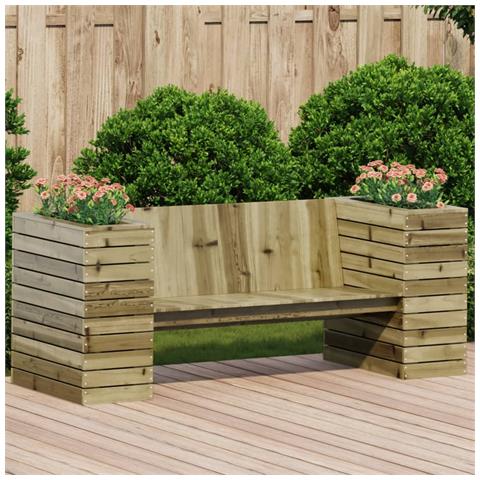 Lusso Casadino -  Panca Con Fioriera 167,5x60x65 Cm In Legno Impregnato Di Pino - Foto 8