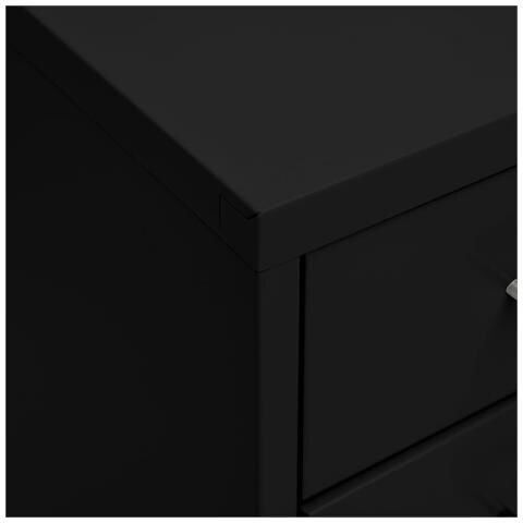 Lusso Casadino -  Schedario Mobile Nero 28x41x109 Cm In Metallo - Foto 8