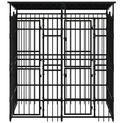 Gabbia per Cani da Esterno con Tetto in Acciaio 3,69 m² - Foto 2