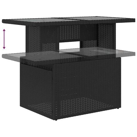 Set di divani da giardino da 6 pezzi con cuscini in rattan sintetico nero - Foto 2