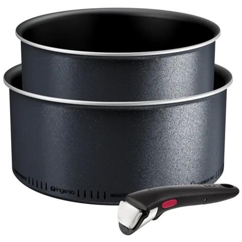 Set Di 2 Pentole In Alluminio 18/20 Cm + 1 Manico Nero - L7239003 - Foto 1