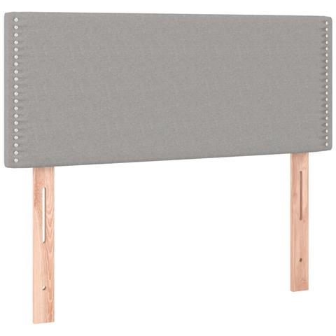 Letto a Molle Materasso e LED Grigio Chiaro 120x190 cm Tessuto - Foto 9