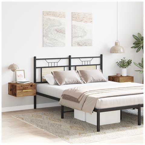 Comodini 2 pz a muro in legno vintage 35x35x20 cm - Foto 2