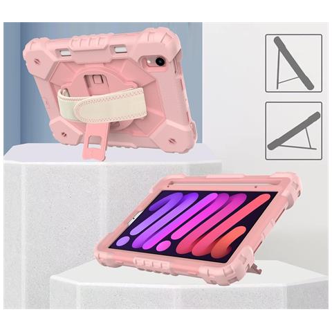 Custodia Per Ipad Mini 6 8,3"" Con Supporto E Tracolla Rosa - Foto 4