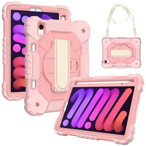 Custodia Per Ipad Mini 6 8,3"" Con Supporto E Tracolla Rosa - Foto 1