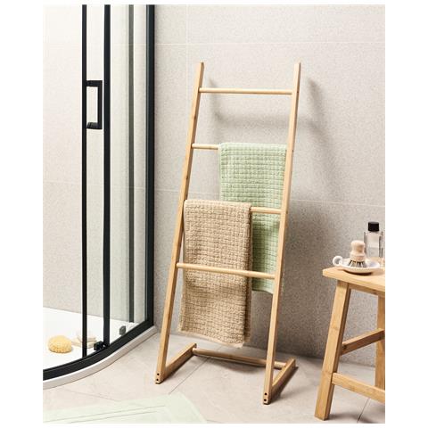 Portasciugamani Da Parete Zapallar Legno Di Bambù Marrone Chiaro - Foto 1