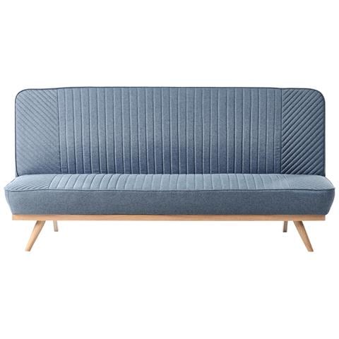 Divano Letto 2 Posti Kalfafel Tessuto Blu - Foto 2