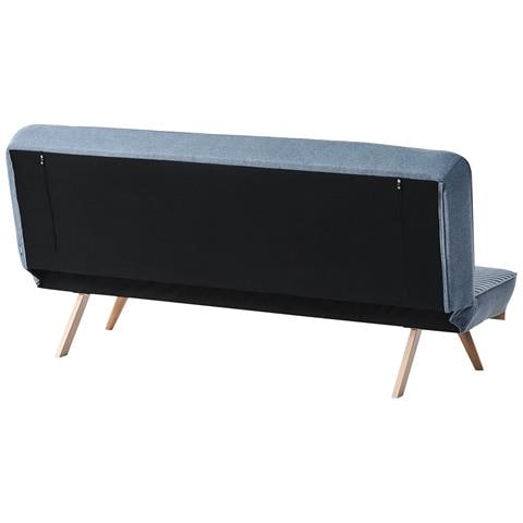 Divano Letto 2 Posti Kalfafel Tessuto Blu - Foto 6