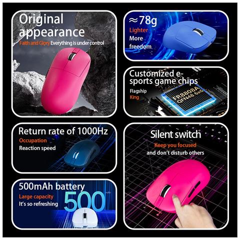 Mouse Wireless S18: Bluetooth 5.2, 2.4g, Dpi Regolabile, Sensore Ottico - Foto 6