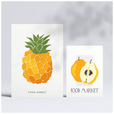 Set Di 6 Stampe Cibo E Nutrizione Frutti Tropicali Natura E Stampe Botaniche Per L'interior Design A3 & A4 Senza Cornice - Foto 2