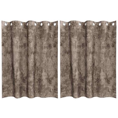 Tenda con tende 2 pcs Cappuccino 140 x 140 cm Velluto - Foto 1