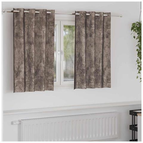 Tenda con tende 2 pcs Cappuccino 140 x 140 cm Velluto - Foto 2