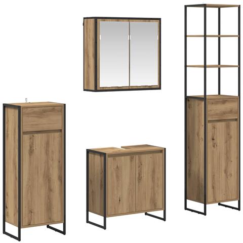 Set di mobili per il bagno Rovere artigianale Legno multistrato - Foto 1