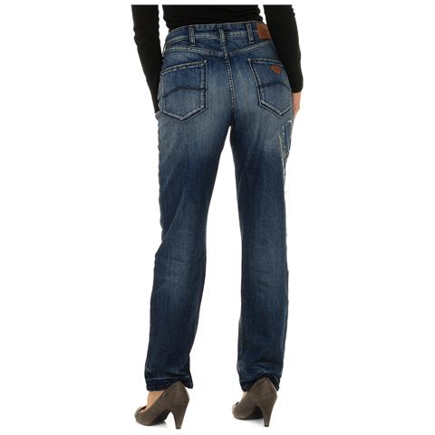 Pantaloni Lunghi Da Donna In Denim Effetto Consumato E Strappato 6y5990-5d3uz - Foto 3