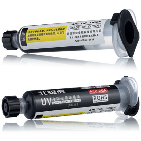 Soldermaska Nera 10ml Con Pistone - Protezione Pcb, Isolamento Elettrico | Utensile Per Riparazione Circuiti Stampati | Rapida Polimerizzazione Uv - Foto 2