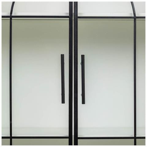 Vetrina In Metallo, Legno E Vetro, 2 Ante, Bianco, 80x35x130,5h Cm - Foto 7