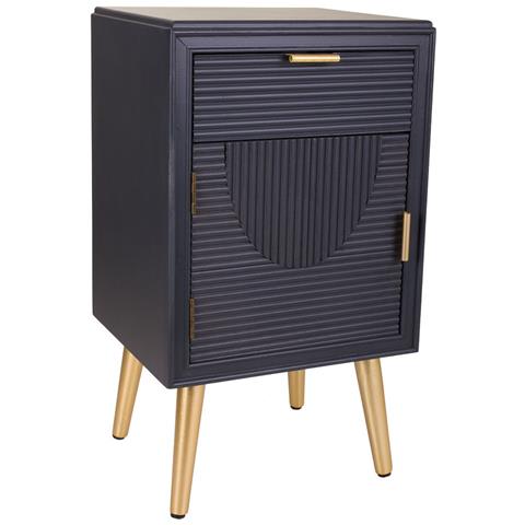 Comodino In Legno Grigio Scuro 39,5x36x70,5 - Foto 1