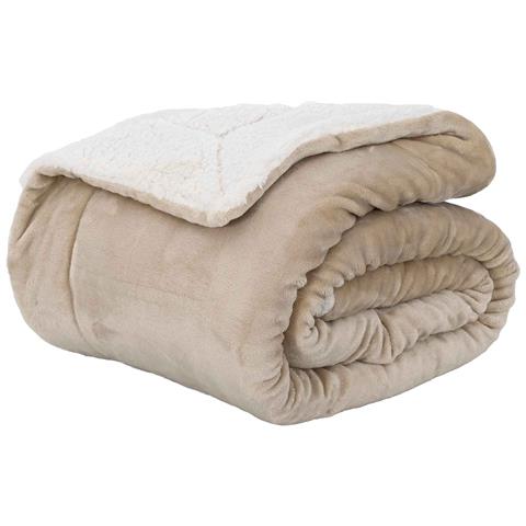 Coperta Beige 240 x 270 cm Panno - Foto 1