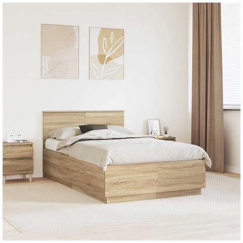 Struttura del letto con testiera Rovere Sonoma 120 x 190 cm - Foto 2