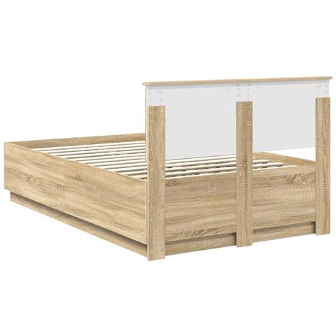 Struttura del letto con testiera Rovere Sonoma 120 x 190 cm - Foto 9