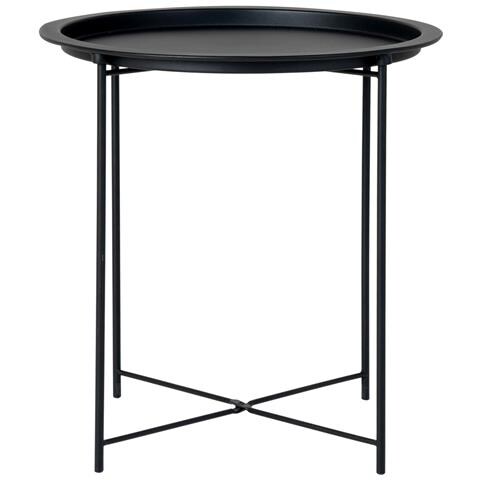 Tavolino Bastia-nero-metallo-47x47x50 Cm - Foto 2