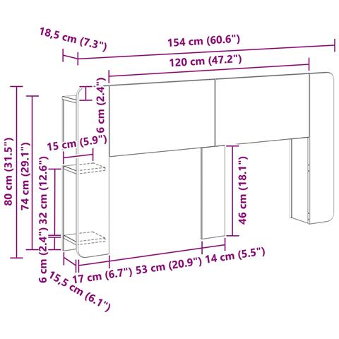 Testata del letto Legno antico Legno ingegnerizzato - Foto 8