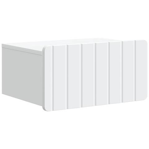 Mobiletto da notte a muro con cassetto Bianco 49 x 34,5 x 24 cm - Foto 1