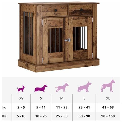 Mobile da cassa per cani Legno antico 90 x 47,5 x 80 cm - Foto 9