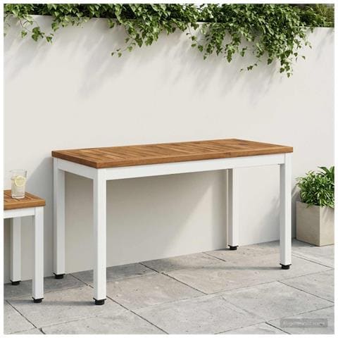 Panchina da giardino 80,5 x 35 x 45 cm Legno di Acacia Massello - Foto 2
