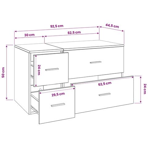 Set di mobili per il bagno 2 pz Rovere Fumo - Foto 7