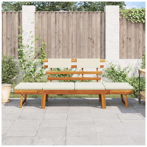 Panca da Giardino con Cuscini 2-in-1 190 cm in Massello Acacia - Foto 8