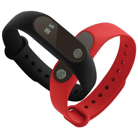 Activity Tracker Maxfit Basic Resistente all'Acqua IP67 Bluetooth per Fitness con Pedometro e Cardiofrequenzimetro 2 Cinturini Inclusi di Colore Nero e Rosso - Europa - Foto 1